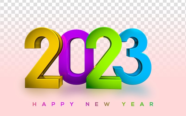 PSD feliz año nuevo a todo color 2023