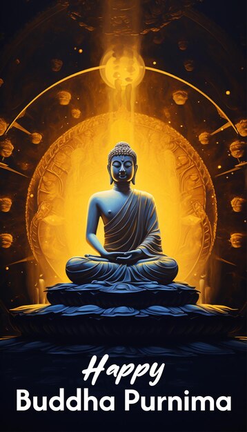 Feliz buddha purnima y feliz día de vesak fondo religioso para la fe y la paz