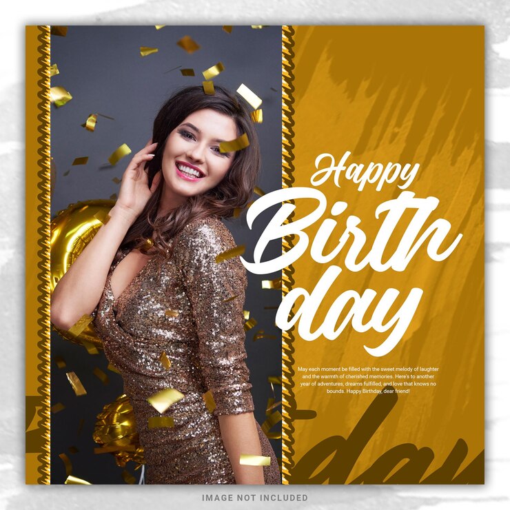 PSD feliz celebração de aniversário e aniversário de casamento quadro de foto modelo de banner de postagem de mídia social