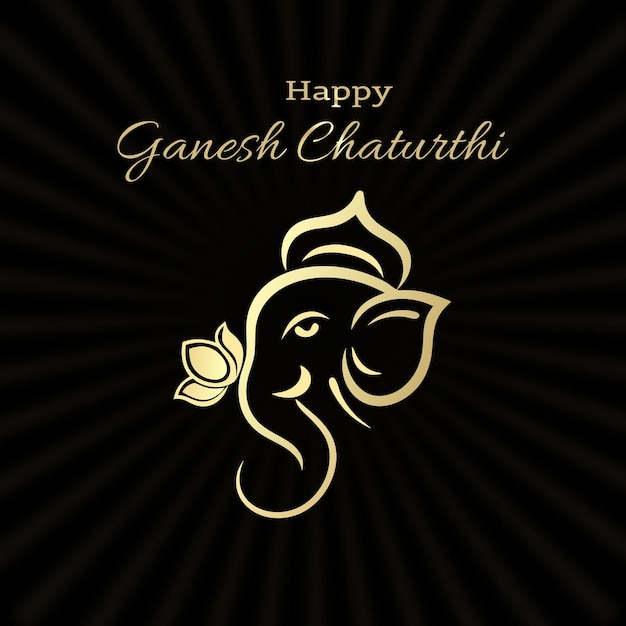 Feliz celebração de Ganesh Chaturthi Ilustração do Senhor Ganesha de Ouro