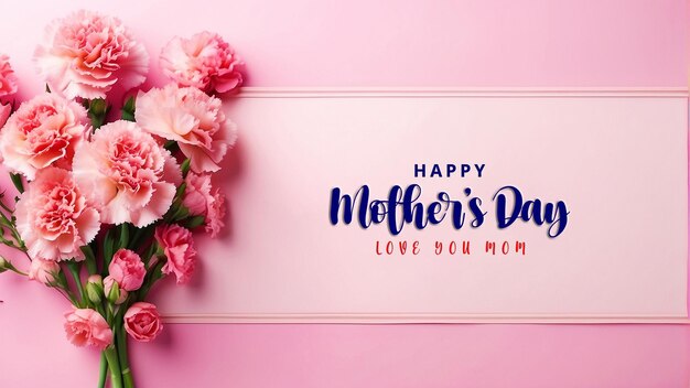 PSD feliz celebração do dia das mães desenho de cartão de saudação com composição de flores