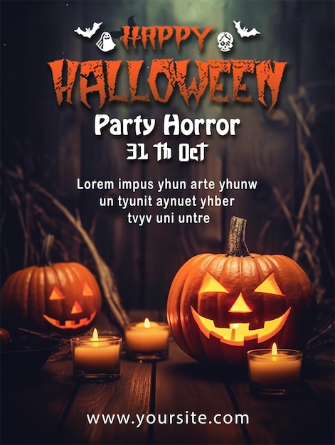 Feliz celebración del cartel de halloween