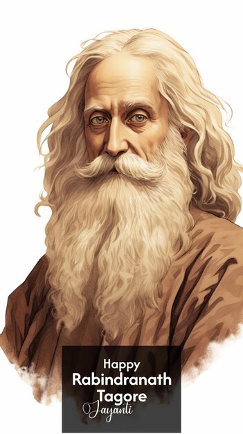 Feliz celebración del cumpleaños de rabindranath tagore en las redes sociales