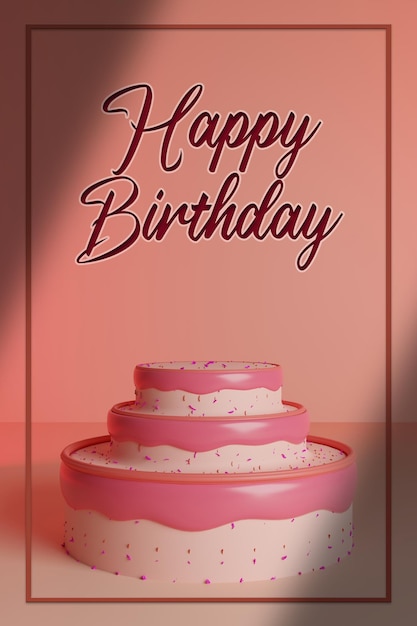 feliz cumpleaños, plano de fondo, diseño, 3d, render