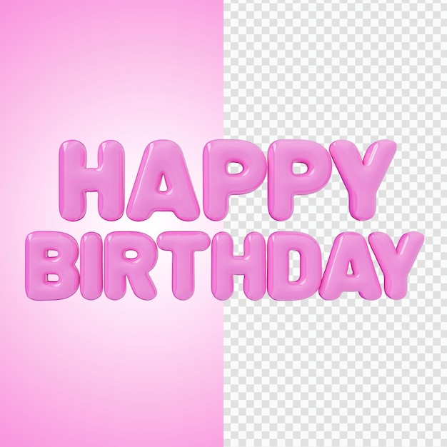 feliz cumpleaños púrpura 3d render
