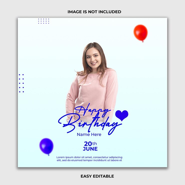 PSD feliz cumpleaños en las redes sociales