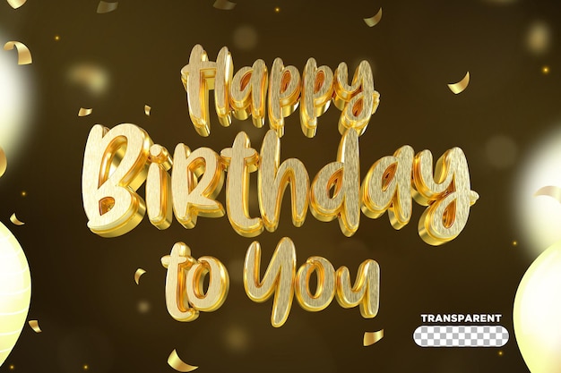 PSD feliz cumpleaños renderizado 3d