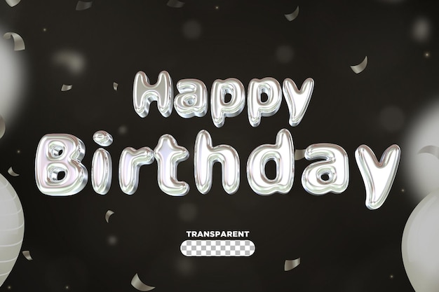 PSD feliz cumpleaños renderizado 3d