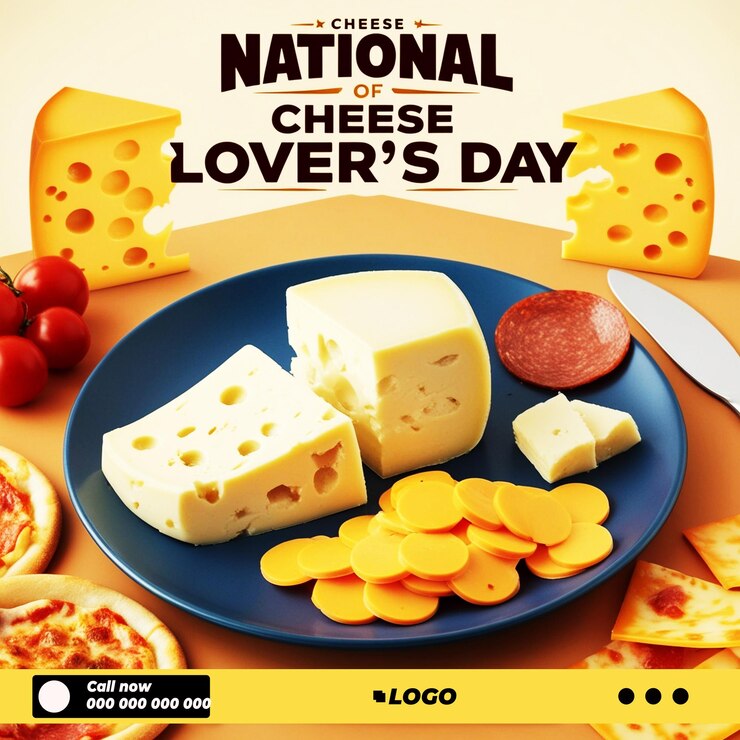 PSD feliz día del amante del queso ai generate