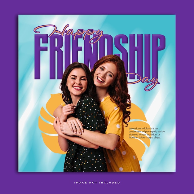 Feliz dia da amizade cartão de saudação mídias sociais instagram post banner