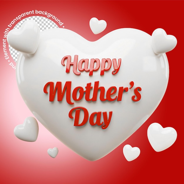 Feliz Dia da Mãe com coração