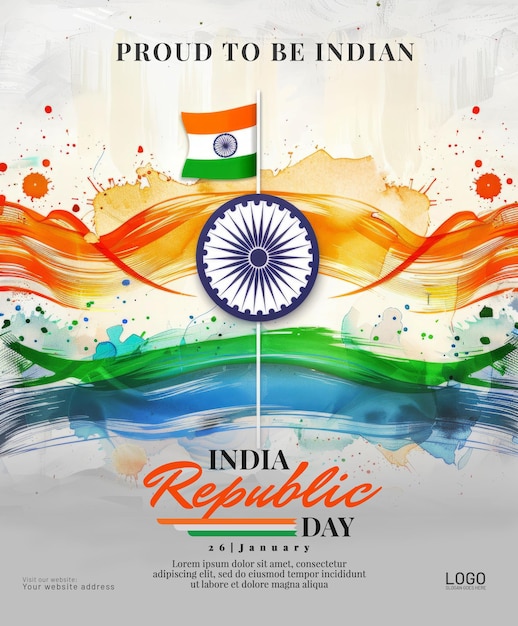 PSD feliz dia da república indiana uma celebração da democracia e da unidade