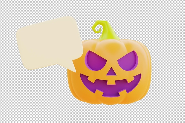 Feliz Dia das Bruxas com personagem de abóbora JackoLantern isolado em fundo branco tradicional feriado de outubro renderização em 3d