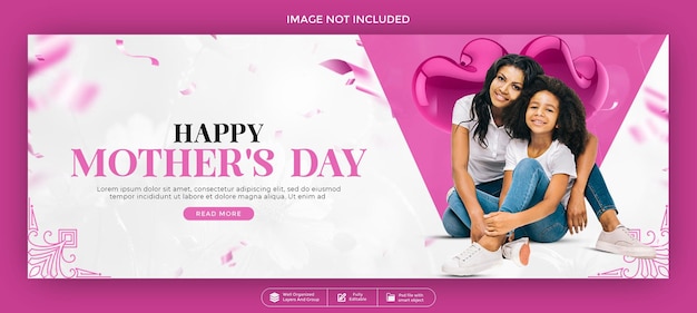 Feliz Dia das Mães Celebração de capa do Facebook Desenho de banner