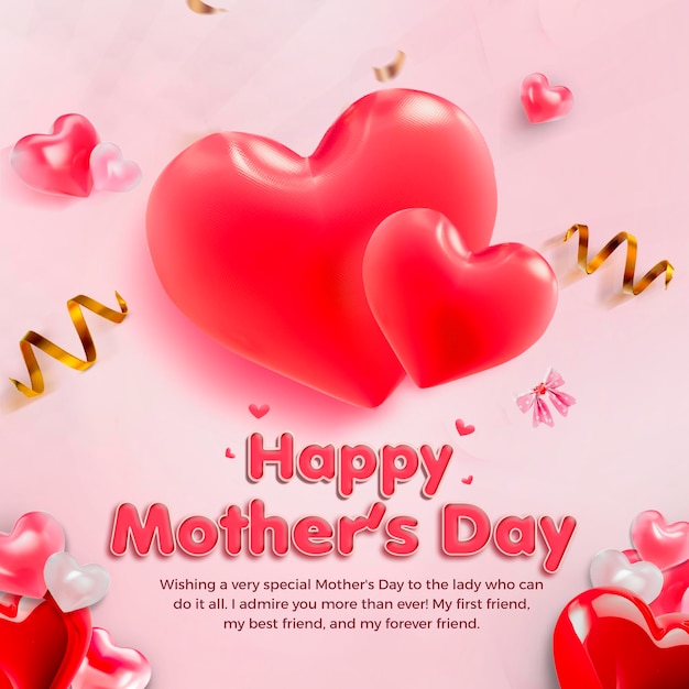 Feliz Dia das Mães Modelo de Design de Postagem de Mídia Social