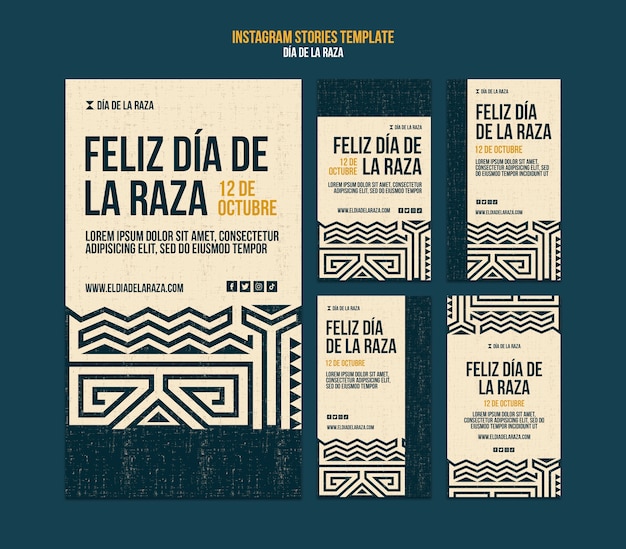 PSD feliz dia de la raza histórias do instagram