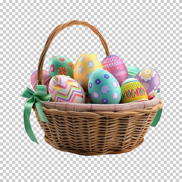 PSD feliz dia de páscoa ovos com coelho em fundo transparente