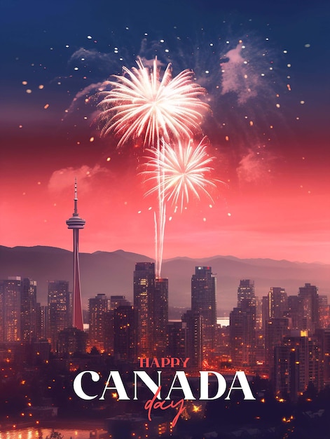 Feliz dia do canadá cartaz de postagem de mídia social