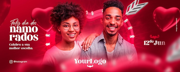 PSD feliz dia dos namorados brasil modelo de mídia social em português