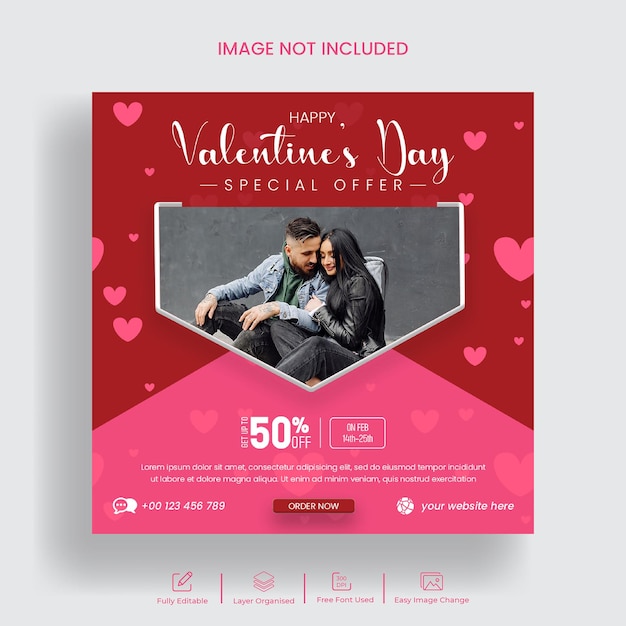 Feliz dia dos namorados venda postagem no Instagram e design de modelo de banner de mídia social