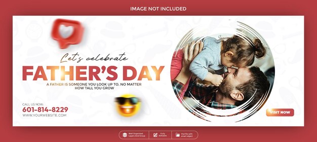 Feliz Dia dos Pais modelo de postagem de capa do Facebook