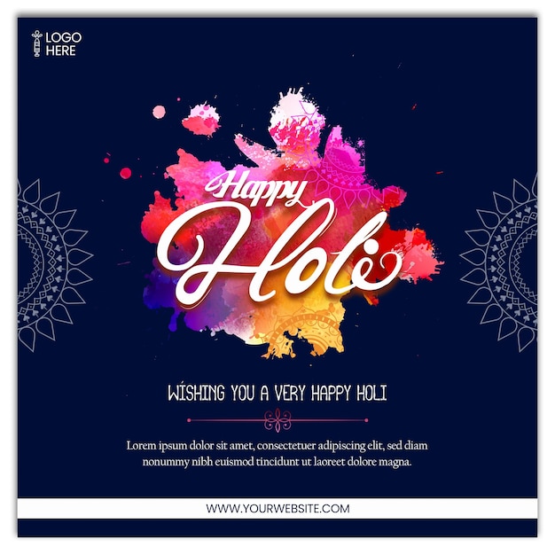 Feliz día de Holi en las redes sociales