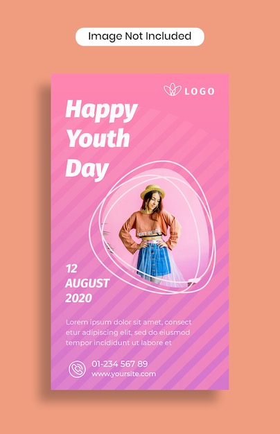 Feliz día de la juventud plantilla de historias de instagram