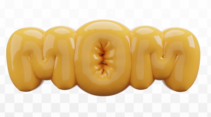 PSD feliz día de la madre concepto con letras globos divertido estilo burbuja plantilla de tarjeta de felicitación 3d