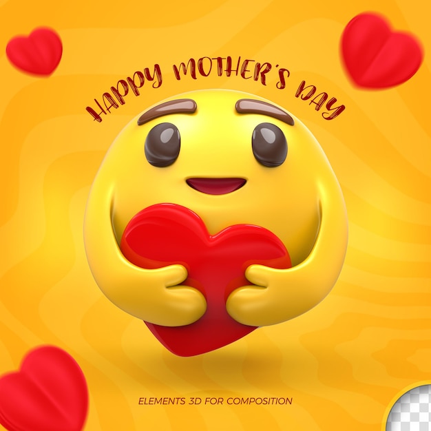 Feliz dia de la madre emoji modelo 3d