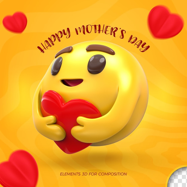 Feliz dia de la madre emoji modelo 3d
