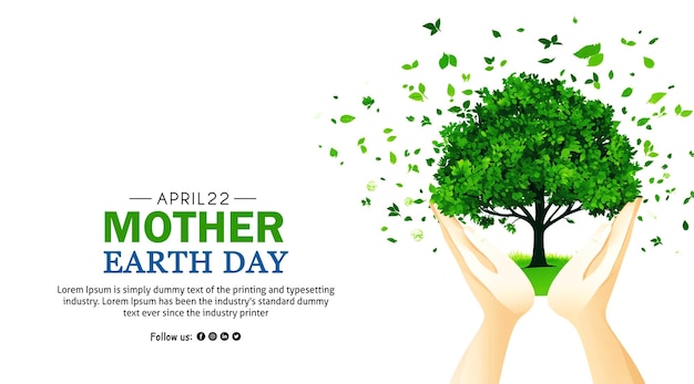 Feliz Día de la Madre Tierra con los hermosos elementos de la naturaleza