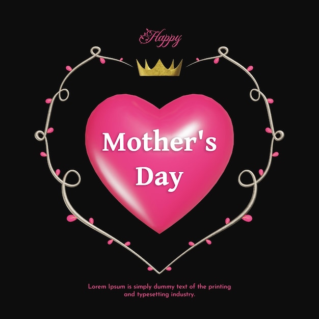 feliz dia de las madres con corazon