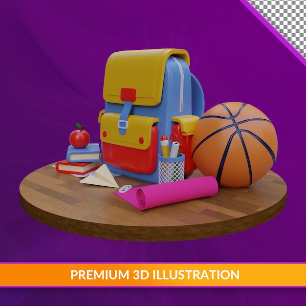 Feliz día del maestro ilustración 3D Premium PSD