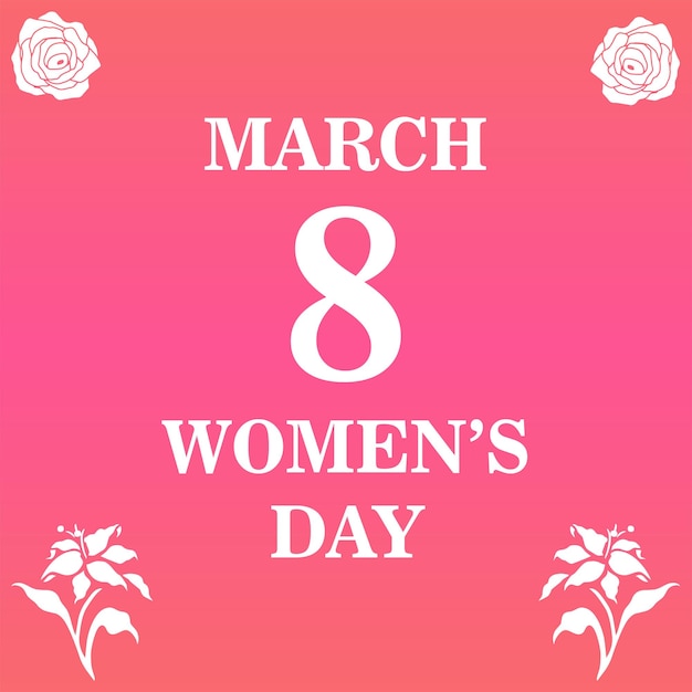 Feliz día de la mujer hermoso diseño rosa.