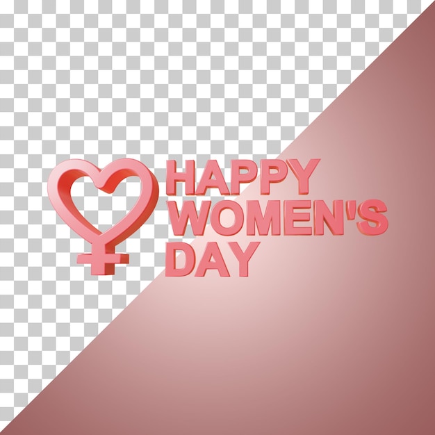 Feliz día de la mujer con texto rosa representación 3d