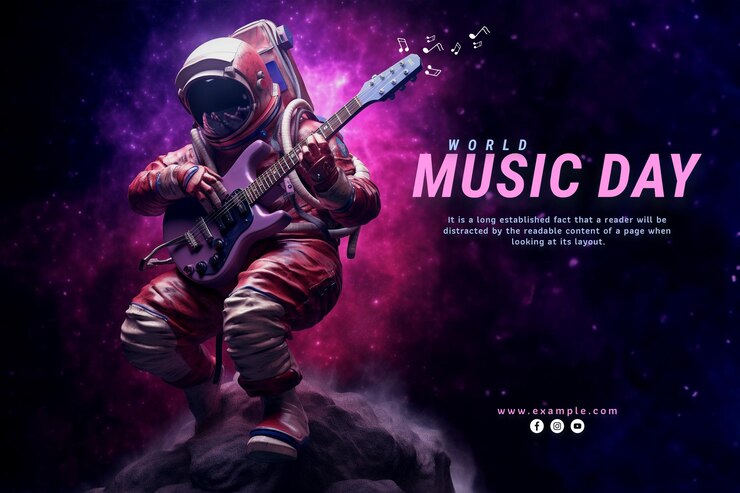 Feliz día mundial de la música, festival internacional de música y concepto del día mundial de la música, plantilla PSD