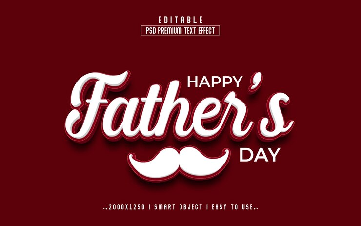 PSD feliz día del padre estilo de efecto de texto editable en 3d
