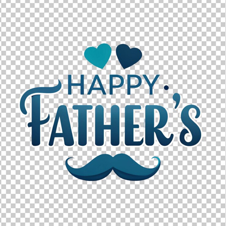 PSD feliz día del padre con letras vectoriales en fondo transparente