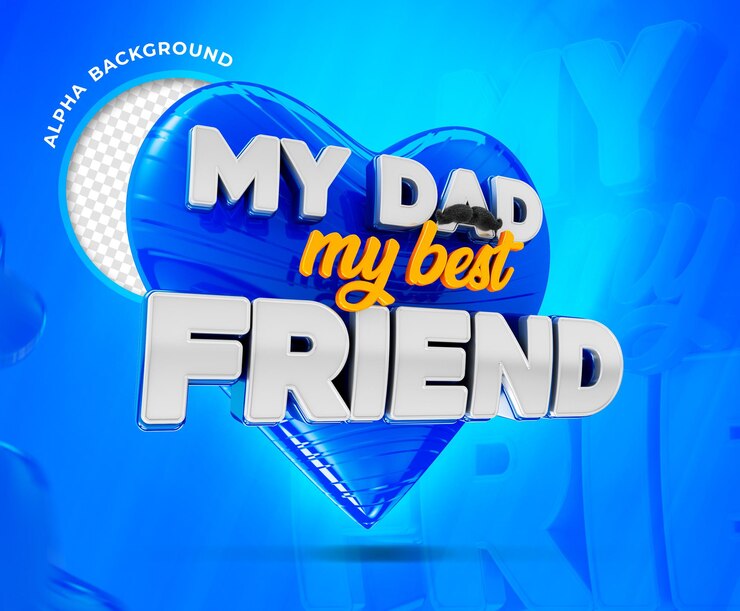 PSD feliz día del padre logo 3d render