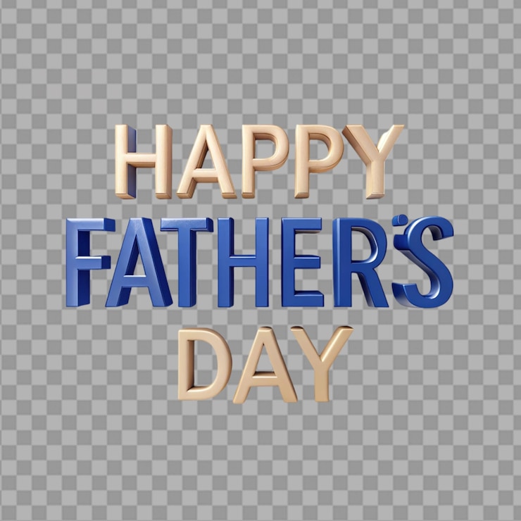 PSD feliz día del padre texto en fondo transparente