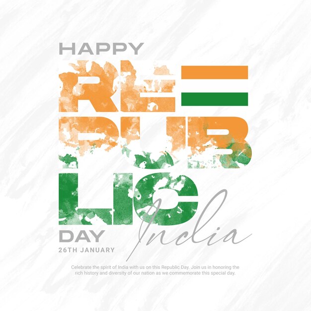 PSD feliz día de la república de la india plantilla de publicación de redes sociales de instagram