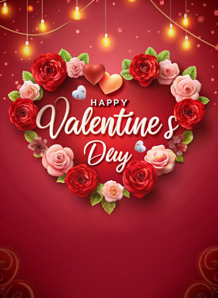 Feliz día de San Valentín en el cartel Diseño de plantillas