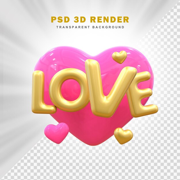 PSD feliz día de san valentín con corazones en 3d