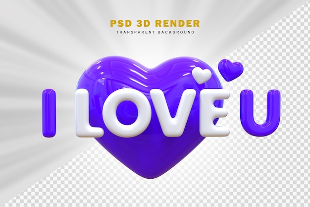 PSD feliz día de san valentín con corazones en 3d