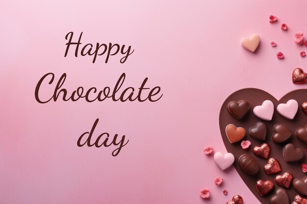 Feliz día de san valentín y diseño de celebración del día del chocolate