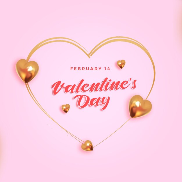 feliz día de san valentín diseño de publicaciones en redes sociales