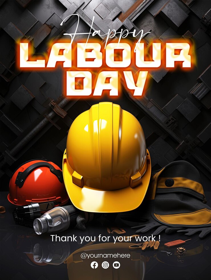 Feliz día del trabajo Diseño de fondo y carteles.