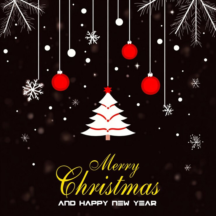 PSD feliz diseño de fondo de navidad y feliz año nuevo