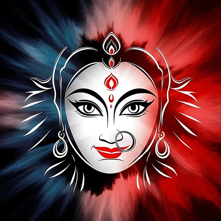 PSD feliz durga puja encabezado estandarte fondo durga devi vector ilustración feliz festival de durga puja con ilustración