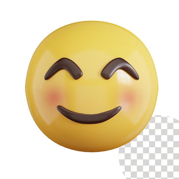 feliz, emoji, 3d, icono